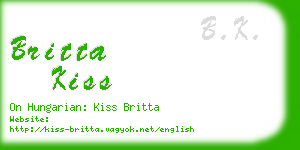 britta kiss business card